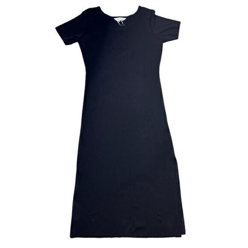 Misook Women's Black Midi Dress Size Small Short Sleeve
